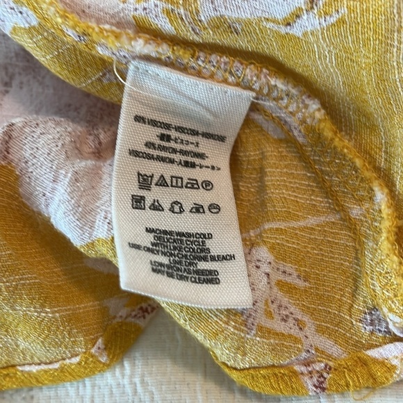 Free People Dress French Quarter Yellow Floral Mini Wrap Size M - Picture 5 of 7